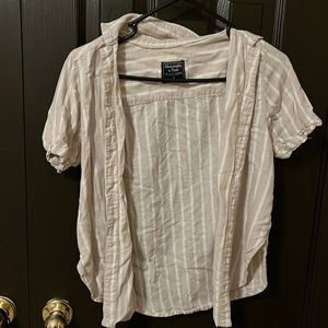 Cream and white striped shirt size XS (used)